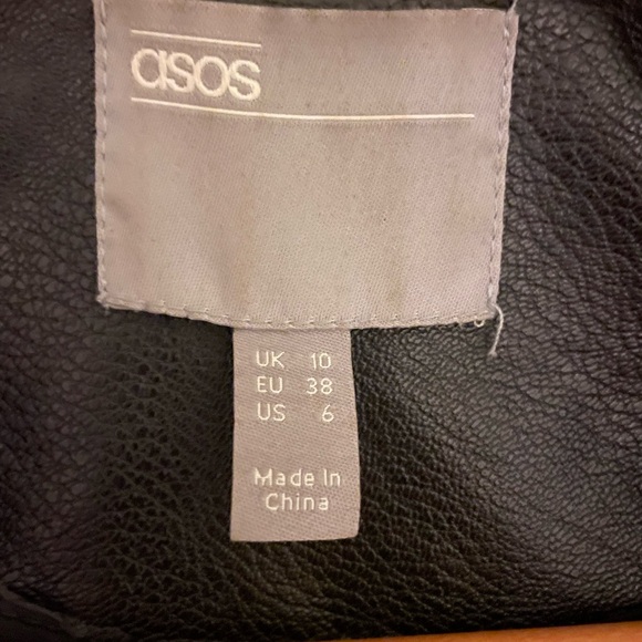 ASOS Classic Black Leather Jacket - Picture 5 of 6